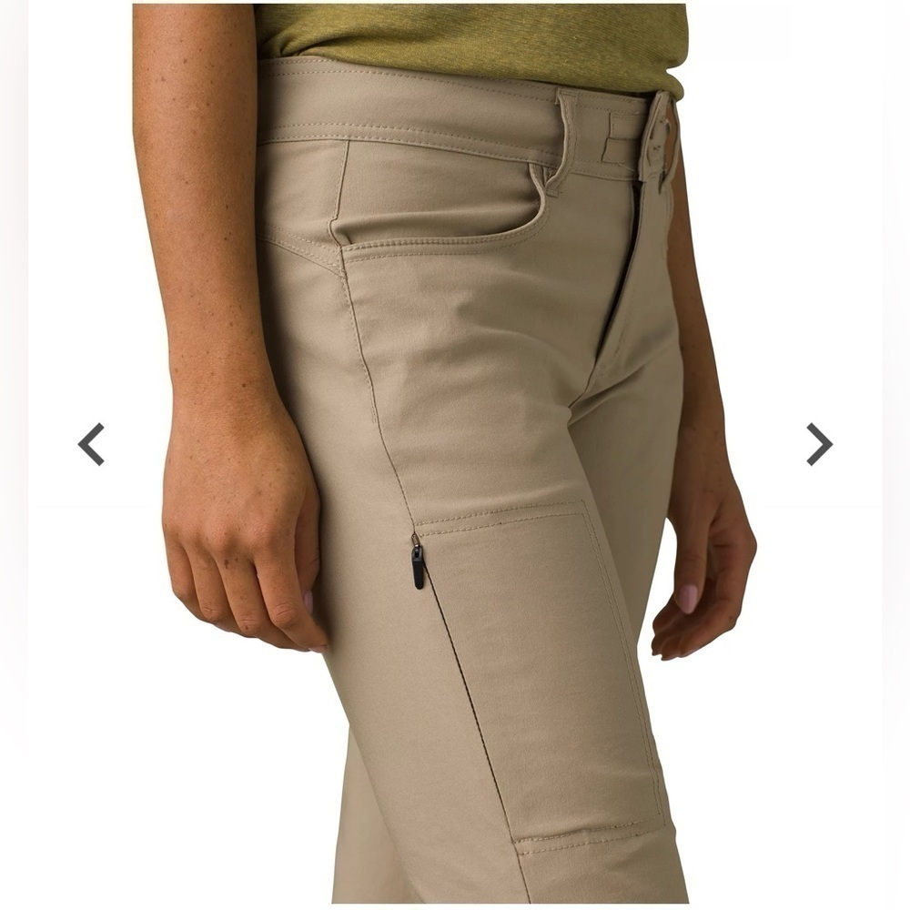 Prana Hiking Trail Pants Women 12 Straight Leg Mid Rise Outerwear Khaki Beige
